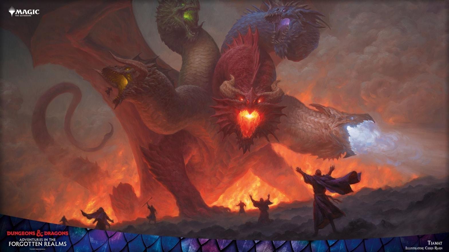 Tiamat is one of the Legendary creature cards in Magic's latest D&D-themed set. (Image: Wizards of the Coast / Chris Rahn)