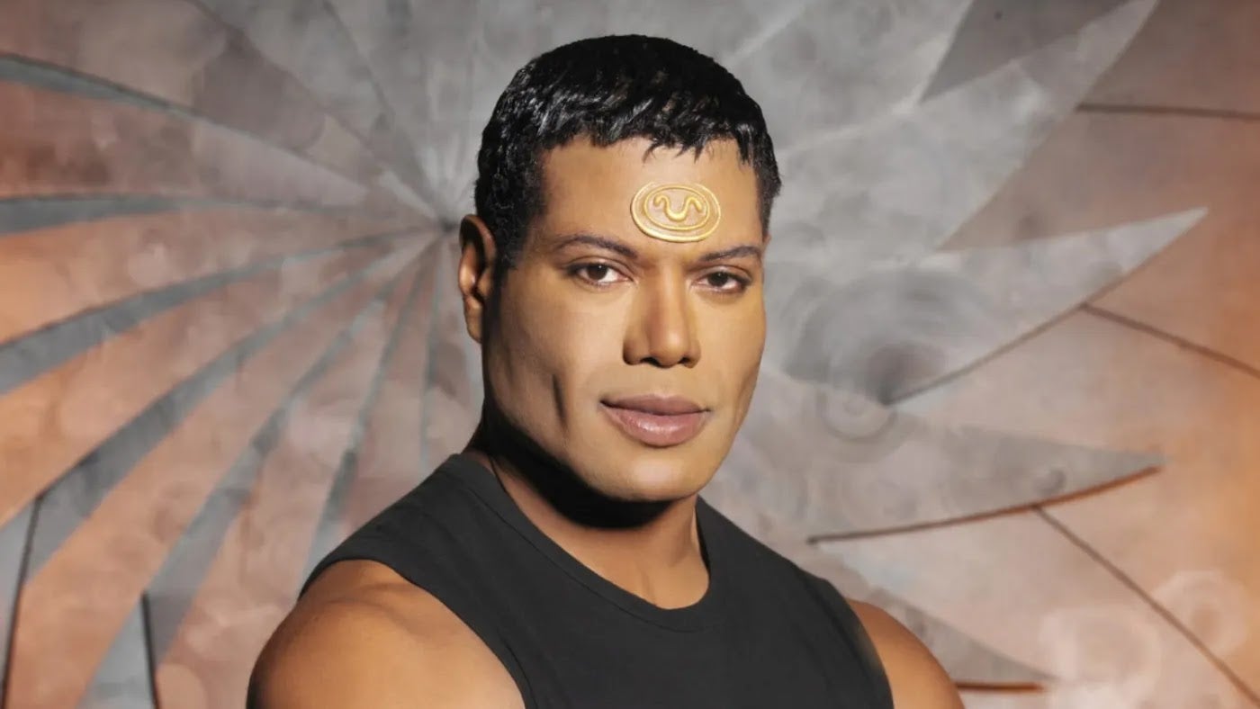 Christopher Judge as Teal'c in Stargate SG-1, with hair.  (Photo: MGM)