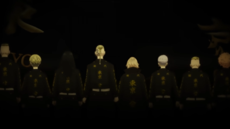 In the Crunchyroll release, the manji symbol is removed. Note it doesn't appear on the gang's jackets, either.  (Screenshot: Crunchyroll)