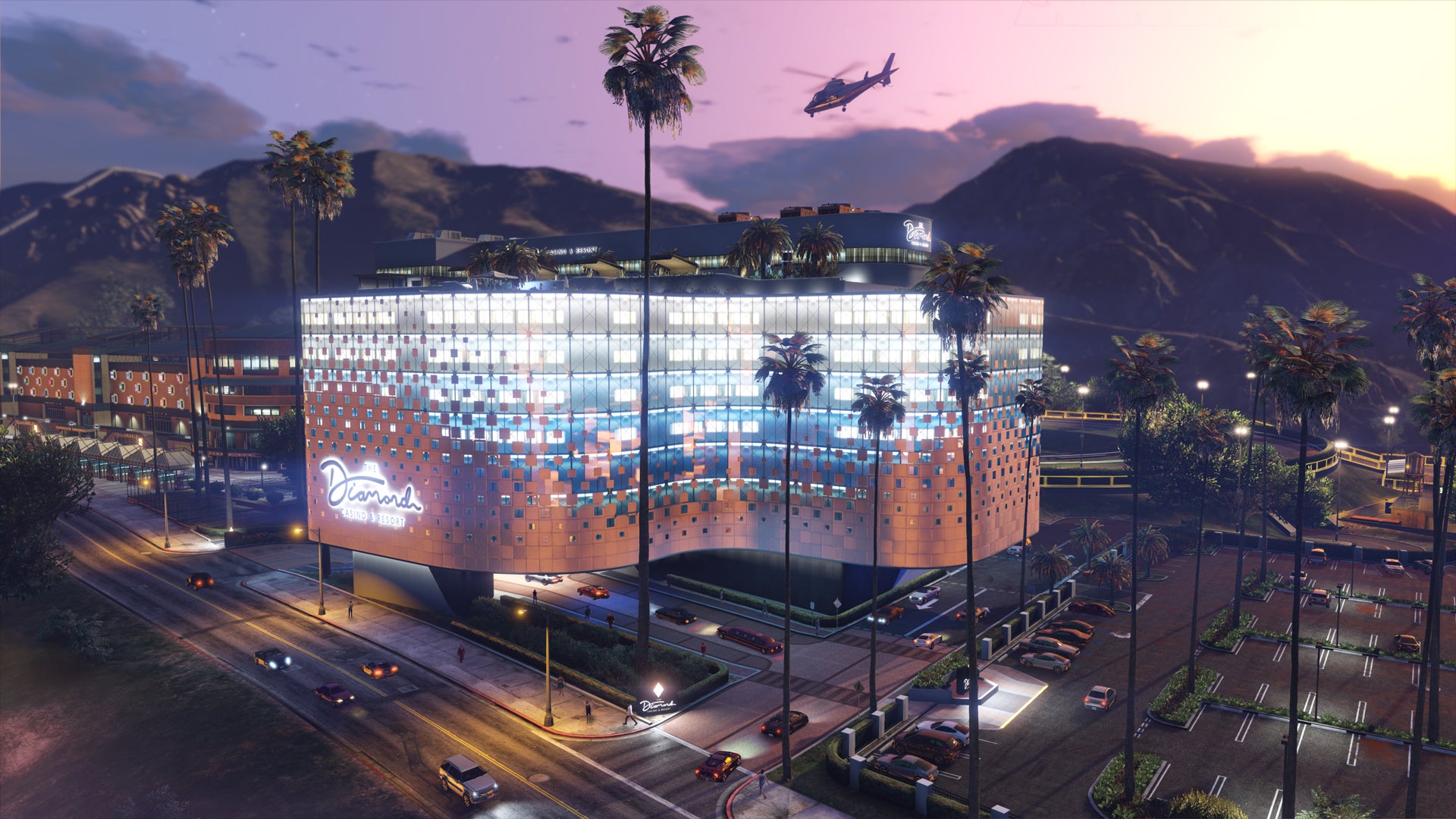 My penthouse is located somewhere in this massive casino.  (Screenshot: Rockstar Games)