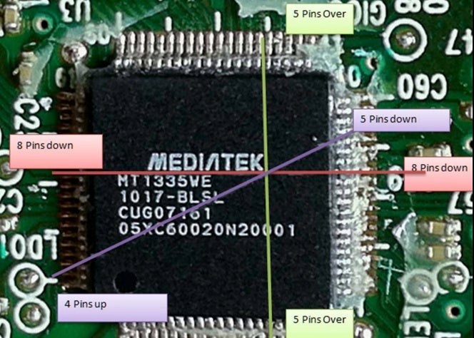 Resin that surrounded this Mediatek chip for the Xbox 360 Slim has been removed. (Image: Modern Vintage Gamer/YouTube)