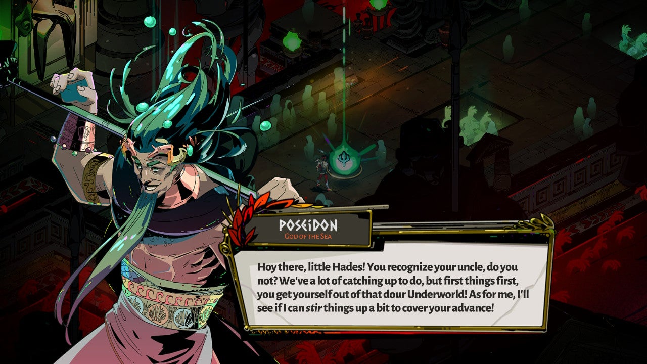The Olympian gods just love to cause trouble. (Screenshot: Supergiant Games / Kotaku)
