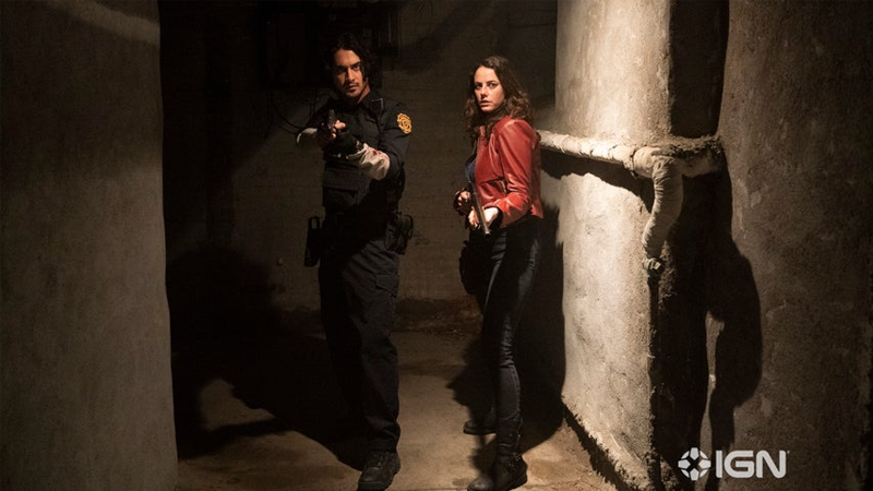 Leon and Claire are about to get spooked, presumably. (Photo: Sony Pictures via IGN)