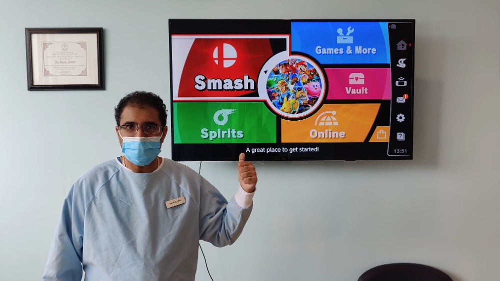 Can you beat this dentist in Smash Bros.? (Screenshot: Zen Family Dental/YouTube)
