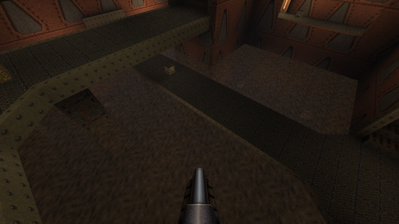 The Quake remaster defaults to almost opaque water, bad for multiplayer. You can fix it with r_wateralpha. (Gif: id Software / Kotaku)