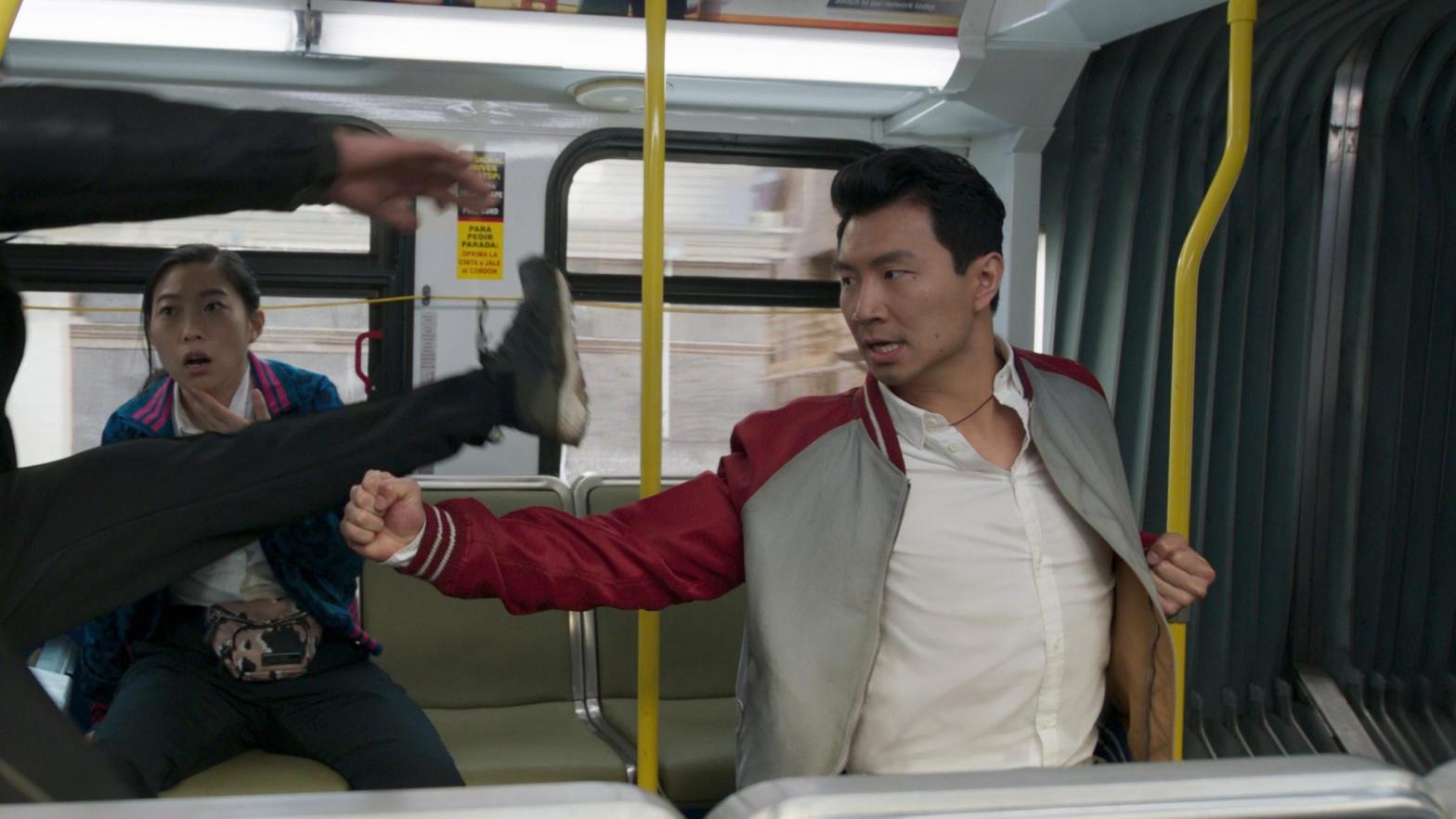 Shang-Chi takes on some thugs, or maybe a dramatic rendition of his movie punting past box office records into next week. (Photo: Marvel Studios)
