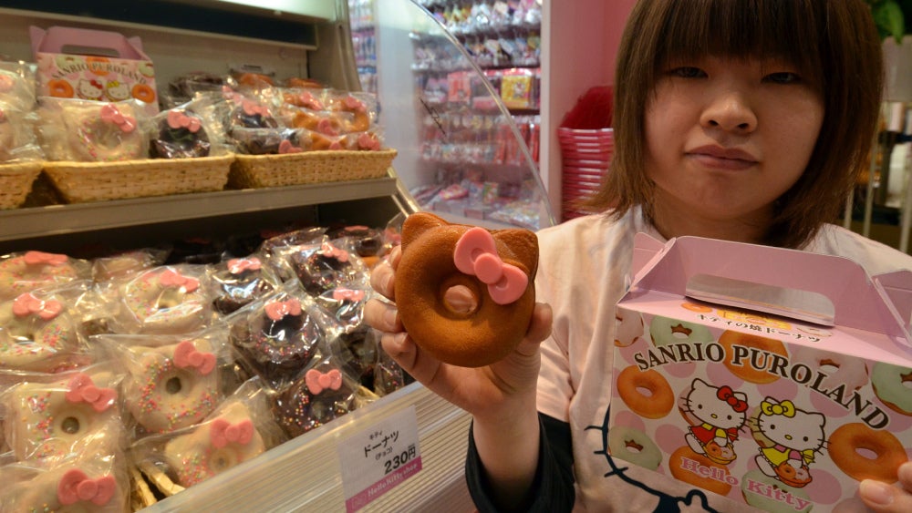 Doughnuts don't need cat ears and chocolate ribbons to be kawaii, but all that certainly does help.  (Photo: YOSHIKAZU TSUNO/AFP, Getty Images)