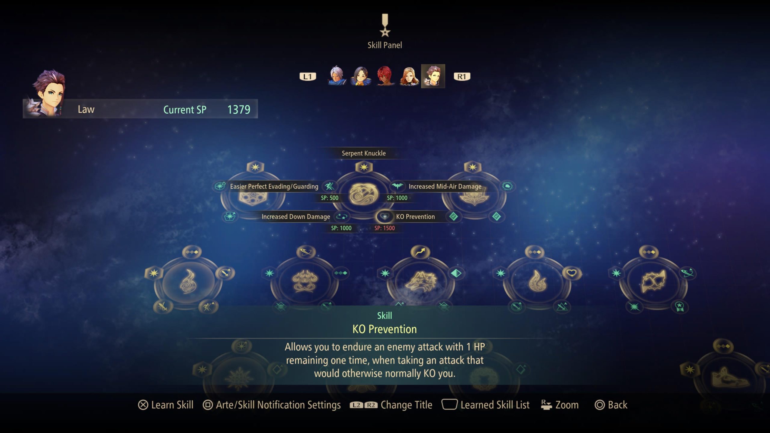 The top three circles are the skill trees that aren't included in Tales of Arise's base edition. (Screenshot: Bandai Namco / Kotaku)