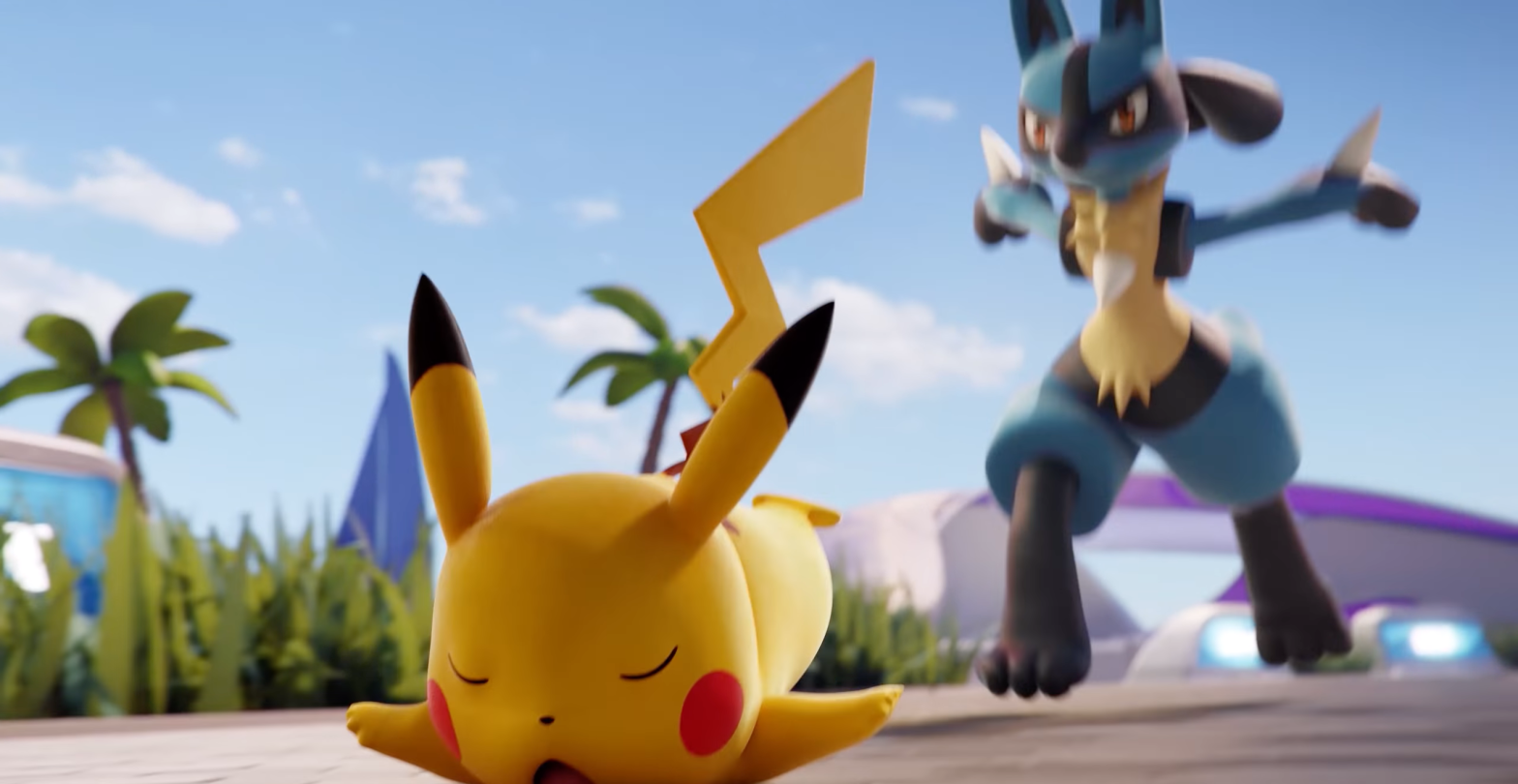 Pikachu about to get rekt in Pokémon Unite. Should have surrendered, as I suggested. (Image: Nintendo / Kotaku)