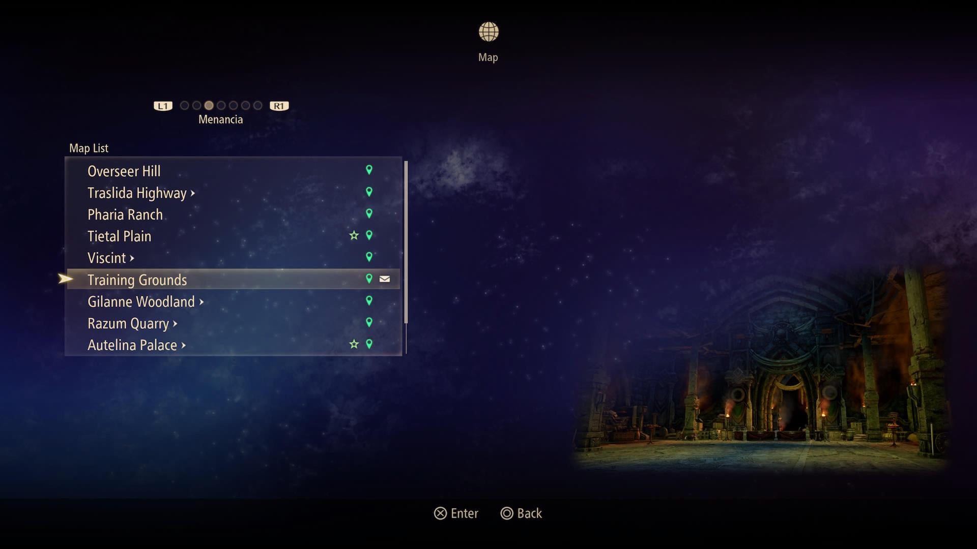 In the map menu, envelopes indicate where you can pick up a new side-quest, which sometimes lead you to the location of a gigant. Green stars tell you where you need to go to complete those quests. (Screenshot: Bandai Namco / Kotaku)