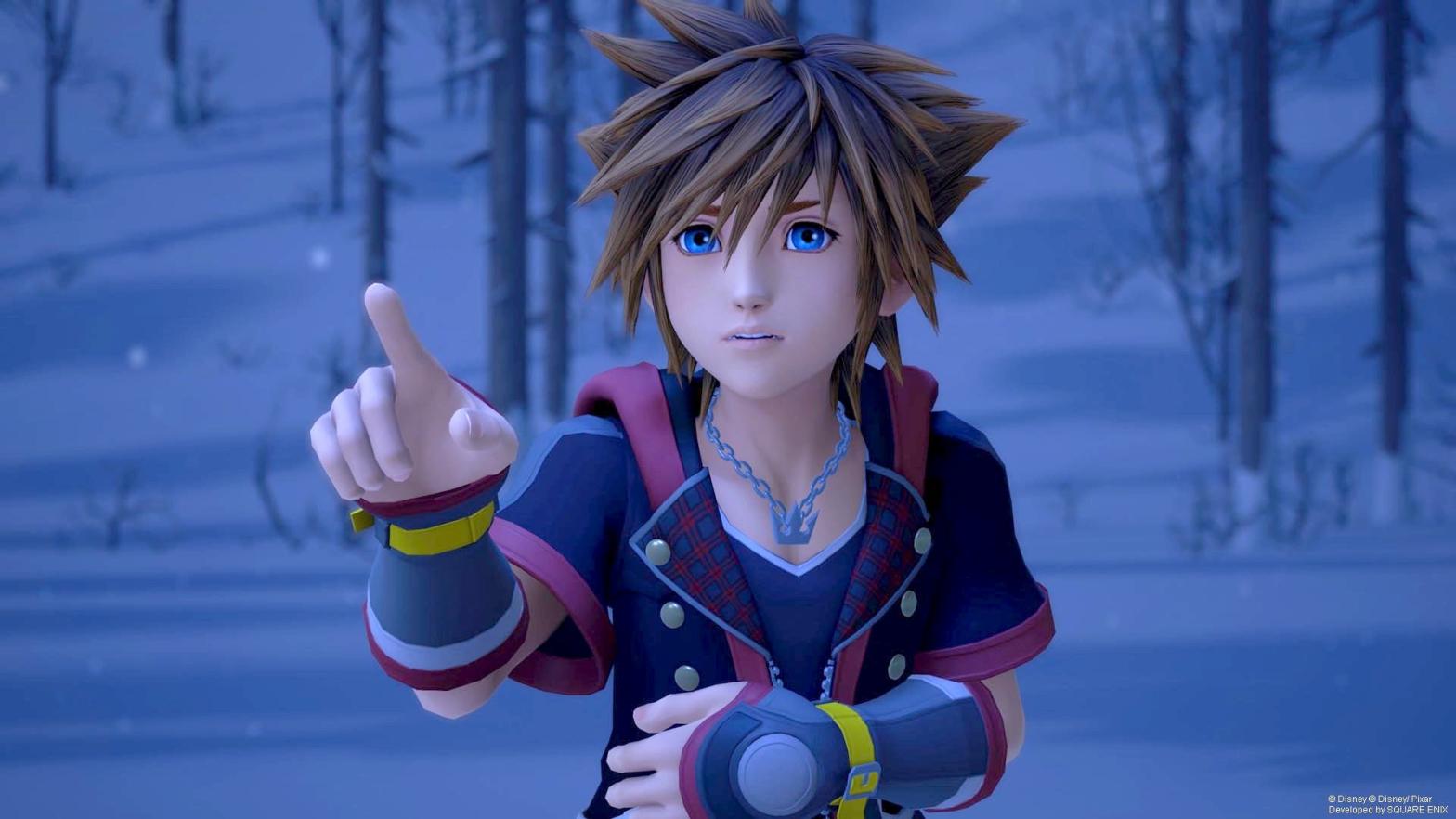 Are you pointing at the Smash invitation you shouldn't get, Sora? (Image: Square Enix)