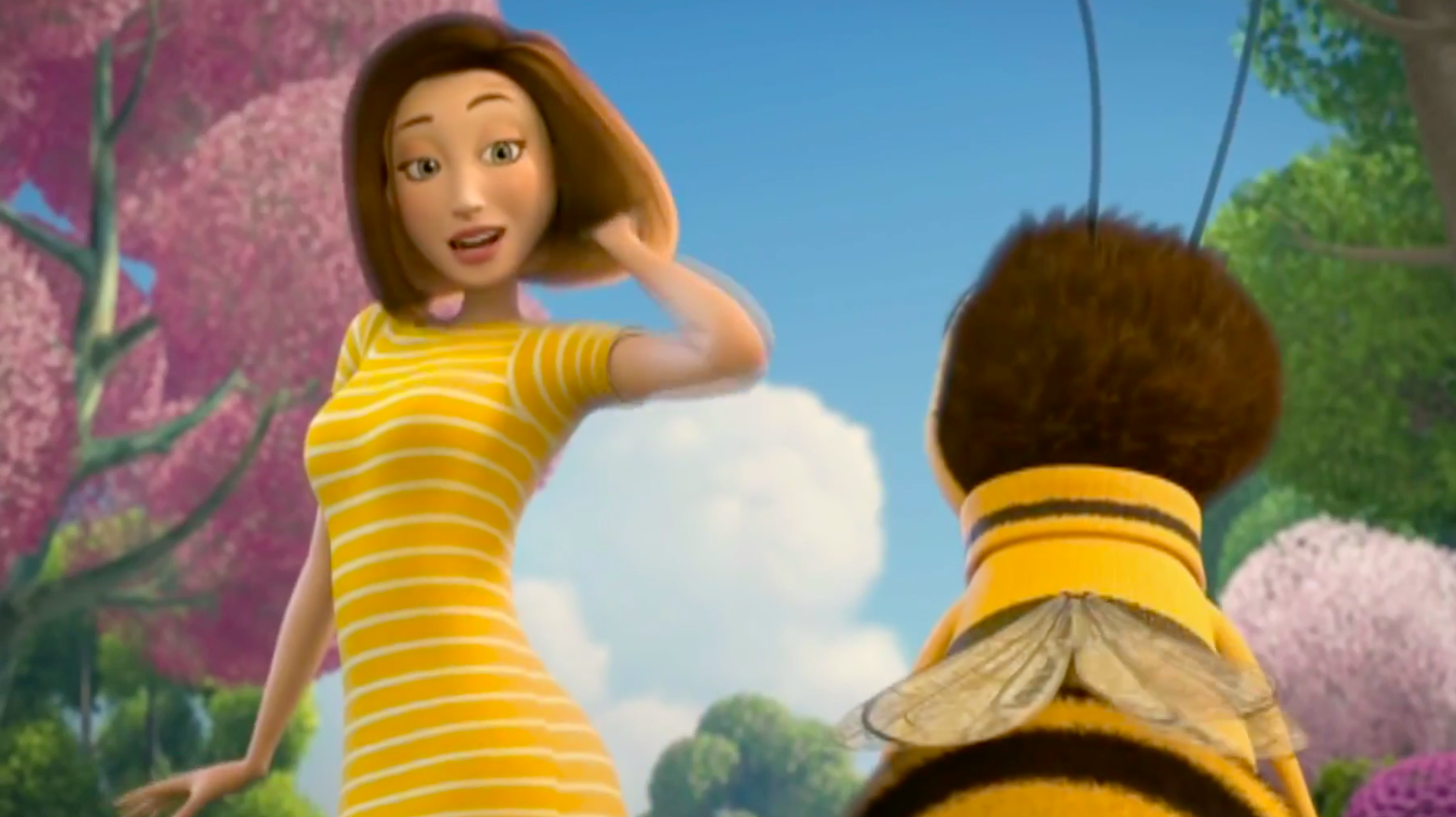 Vanessa strikes a pose... for a bee. (Screenshot: Dreamworks)
