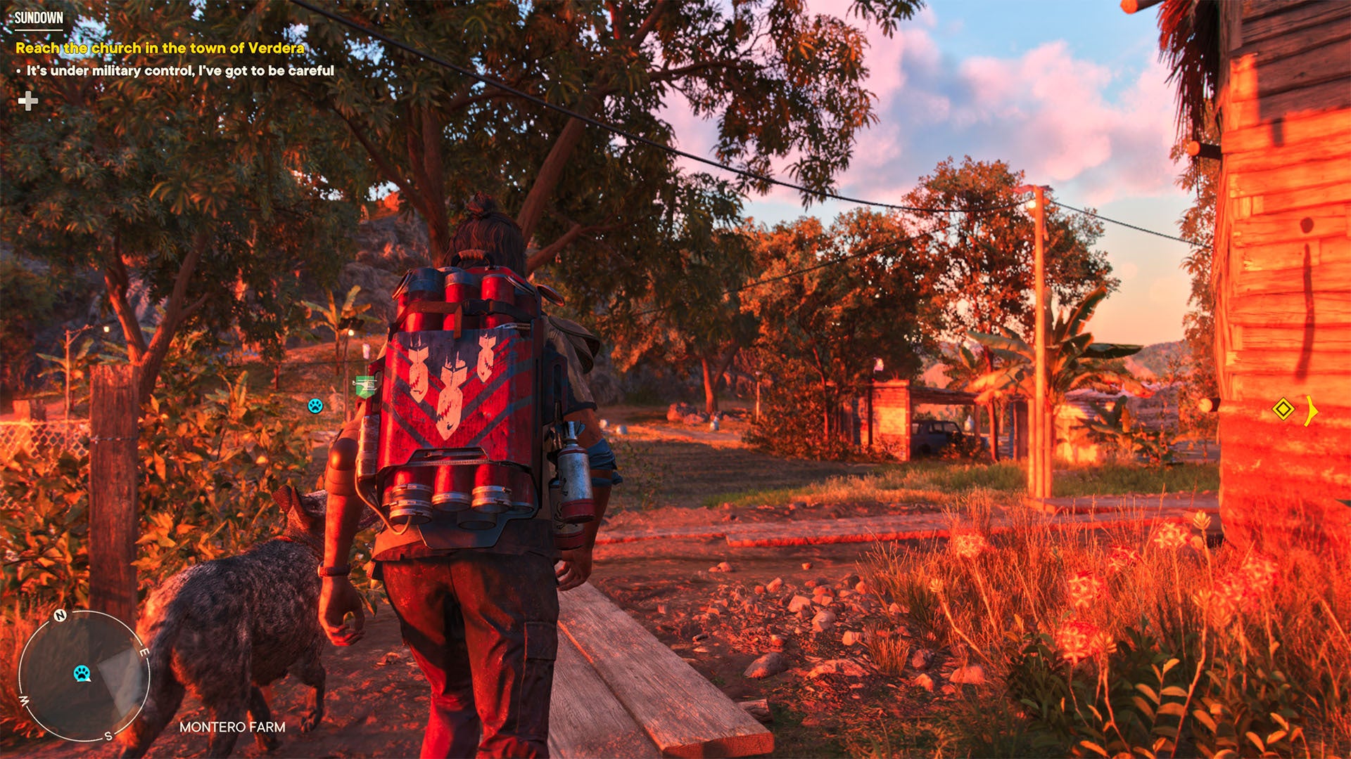 It's not a bug: When you're at a camp, the game switches to third-person. (Screenshot: Ubisoft / Kotaku)