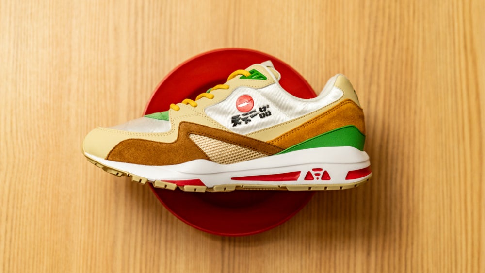 The colour of the shoes correspond to a bowl of ramen.  (Image: COPYRIGHT c DESCENTE LTD. ALL RIGHTS RESERVED)