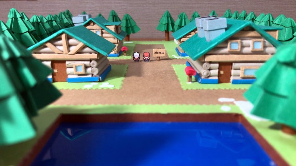The paper diorama look suits Pokémon so well.  (Photo: Uma/Twitter)
