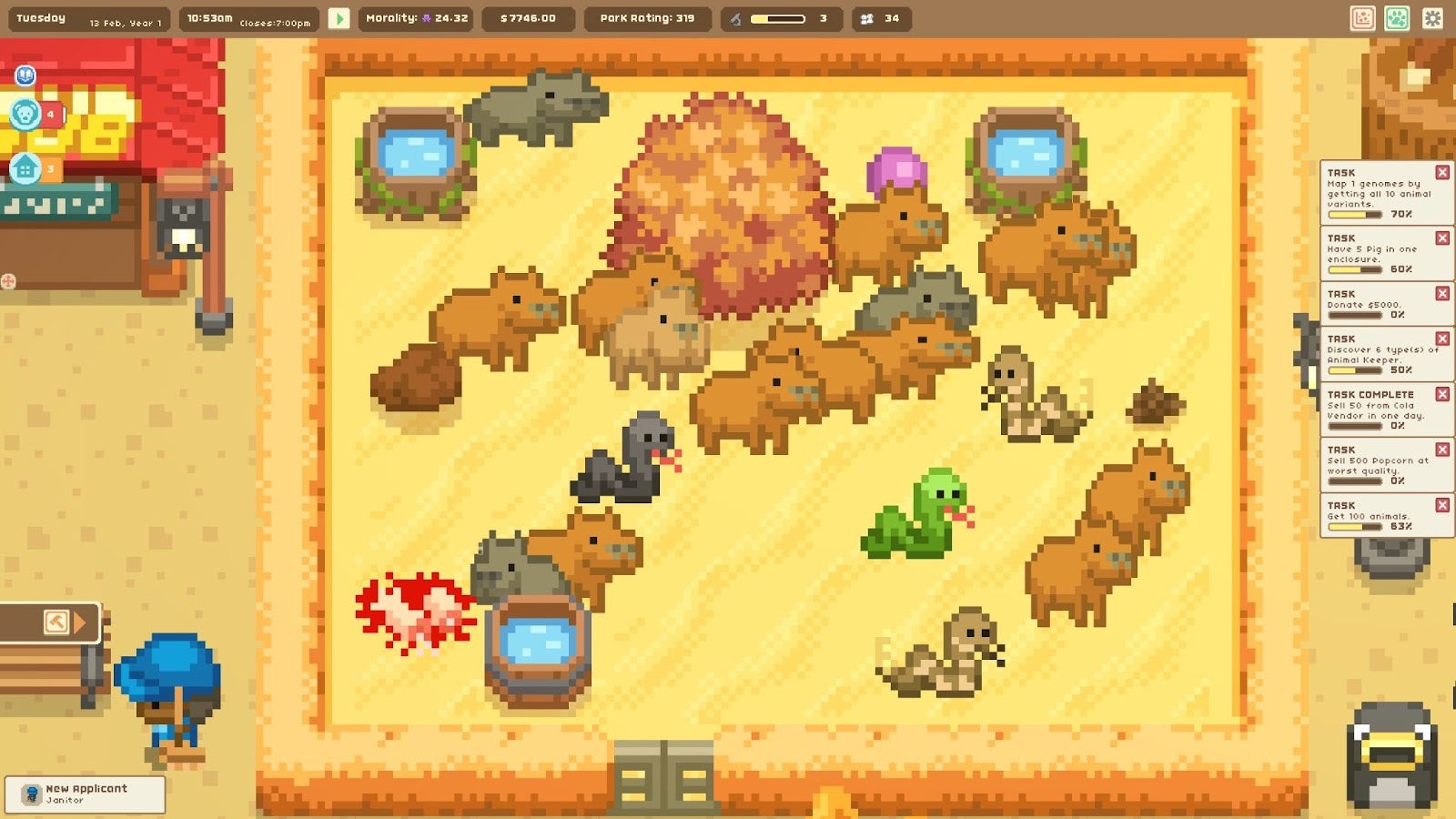This is too many capybaras.  (Screenshot: Springloaded Games / Kotaku)