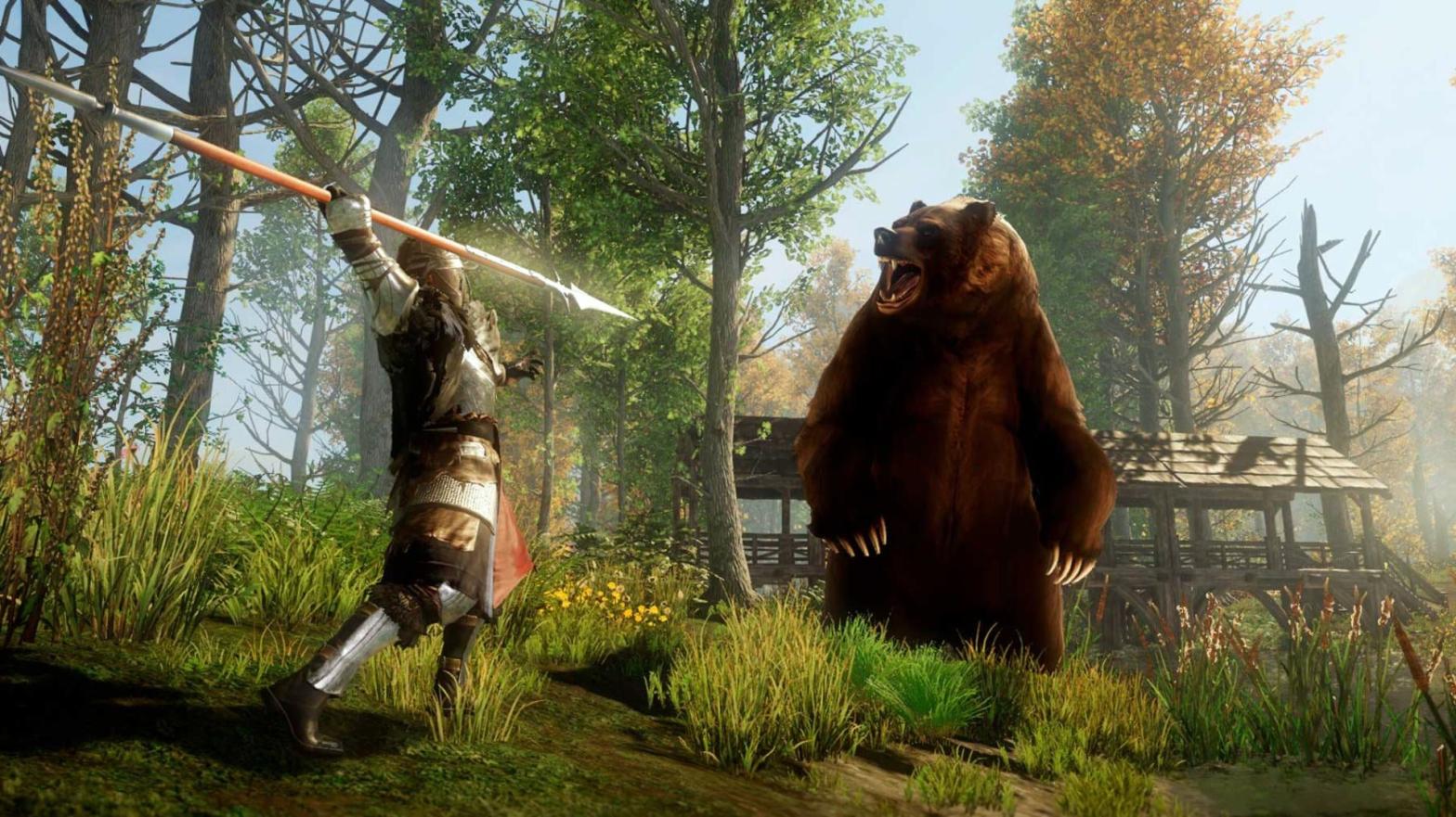 Just sic a bear on the bots and boom, problem solved. (Screenshot: Amazon Game Studios)