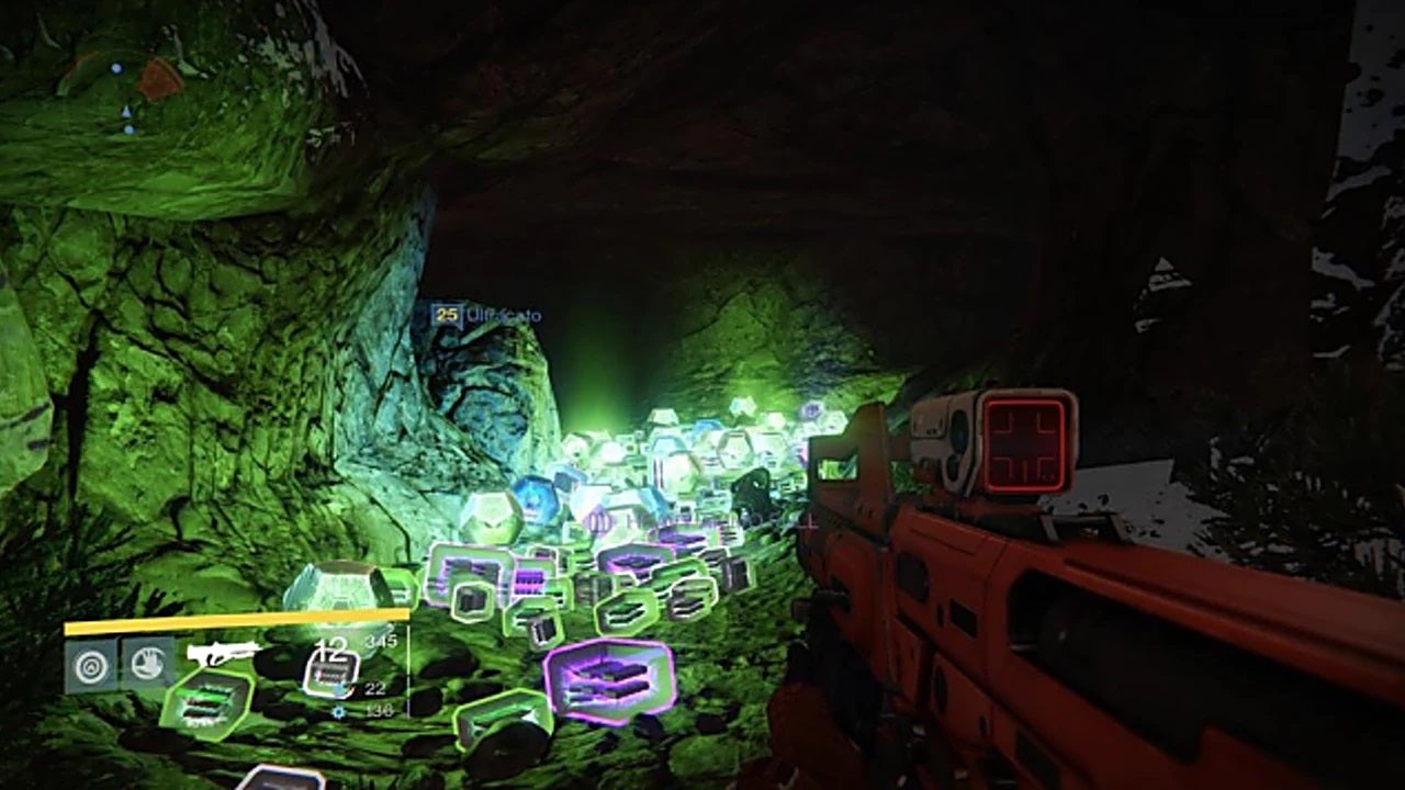 Destiny 1's Loot Cave was the hottest hangout before Bungie closed it.  (Screenshot: Bungie / Kotaku)