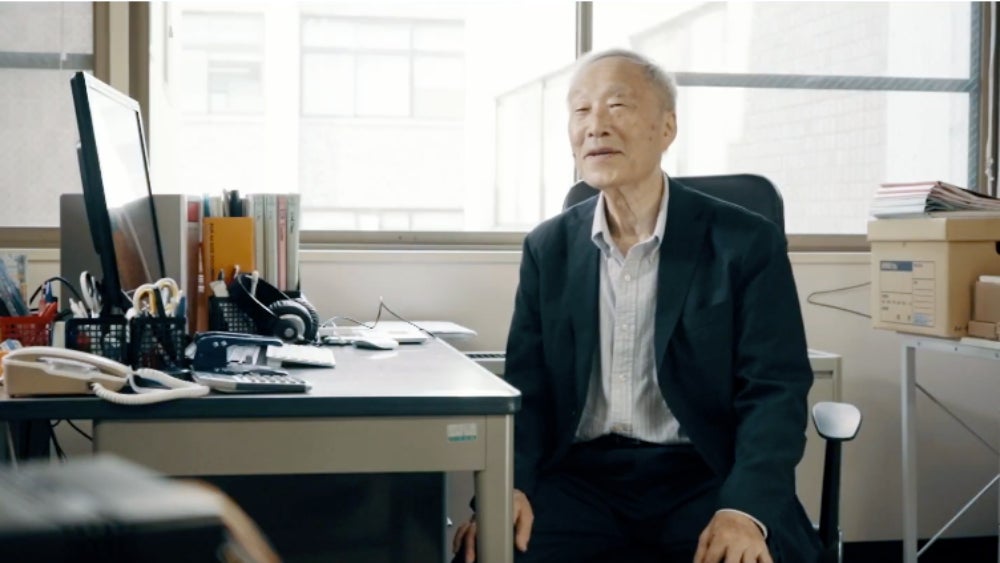 Uemura at his office in 2019.  (Screenshot: ANA Global)