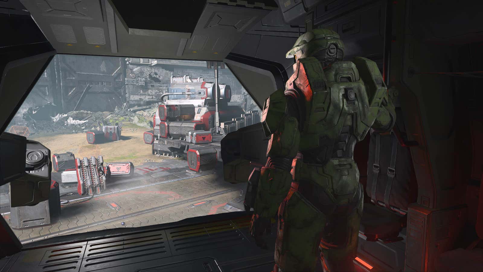 Halo Infinite casts players entirely as long-time series hero Master Chief. (Screenshot: Microsoft / Kotaku)