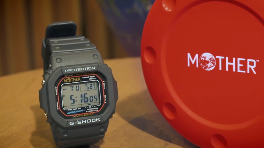 Mother watch bound for the G-Shock in Japan. (Screenshot: ほぼ日刊イトイ新聞/YouTube)