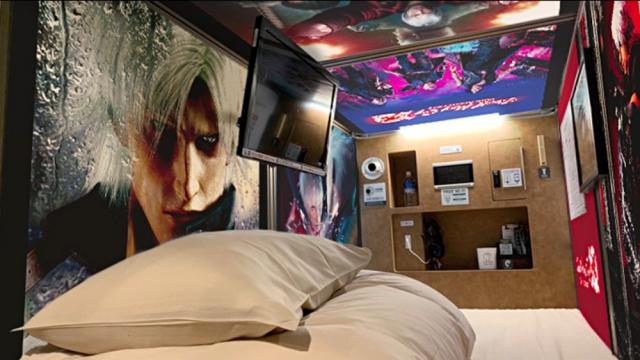 Devil May Cry Plastered All Over Japanese Capsule Hotel Room