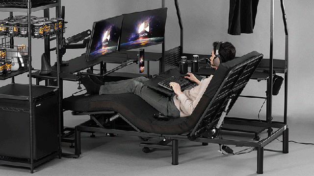 You Don’t Even Have To Sit Up Under Your Own Power With This Motorised Gaming Bed