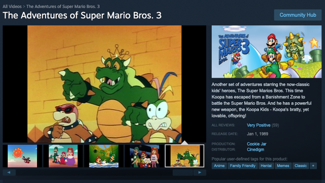 Super Mario Bros 3 Cartoon Tagged As ‘Hentai’ On Steam Makes Me Feel Like I Missed Something
