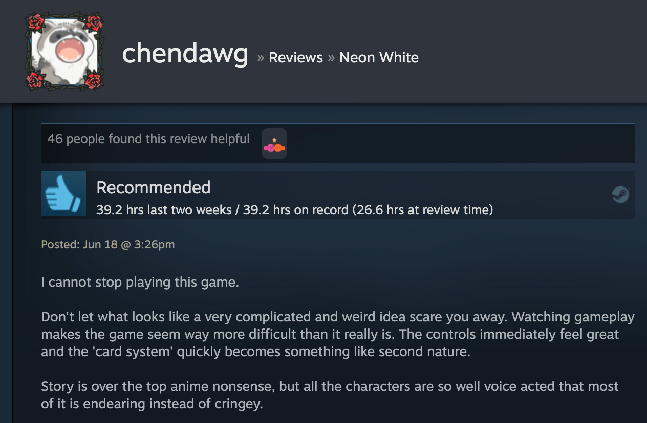 Neon White's Steam Reviews Are Horny As Hell