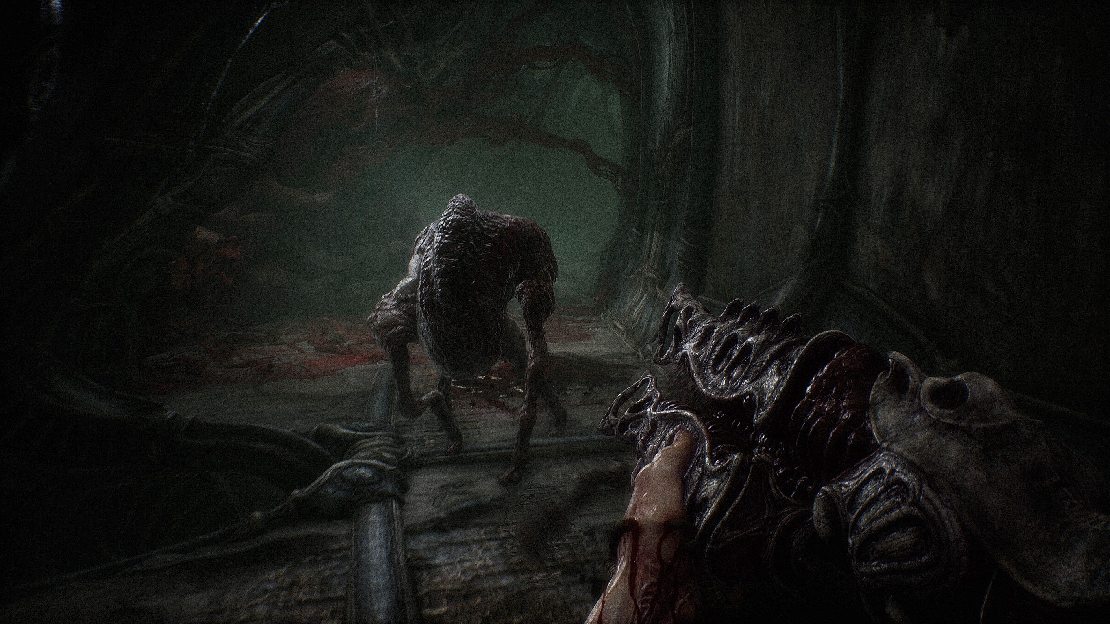 I'll try not to hold a pillow up in front of my face too much while playing Scorn.  (Screenshot: Ebb Software)