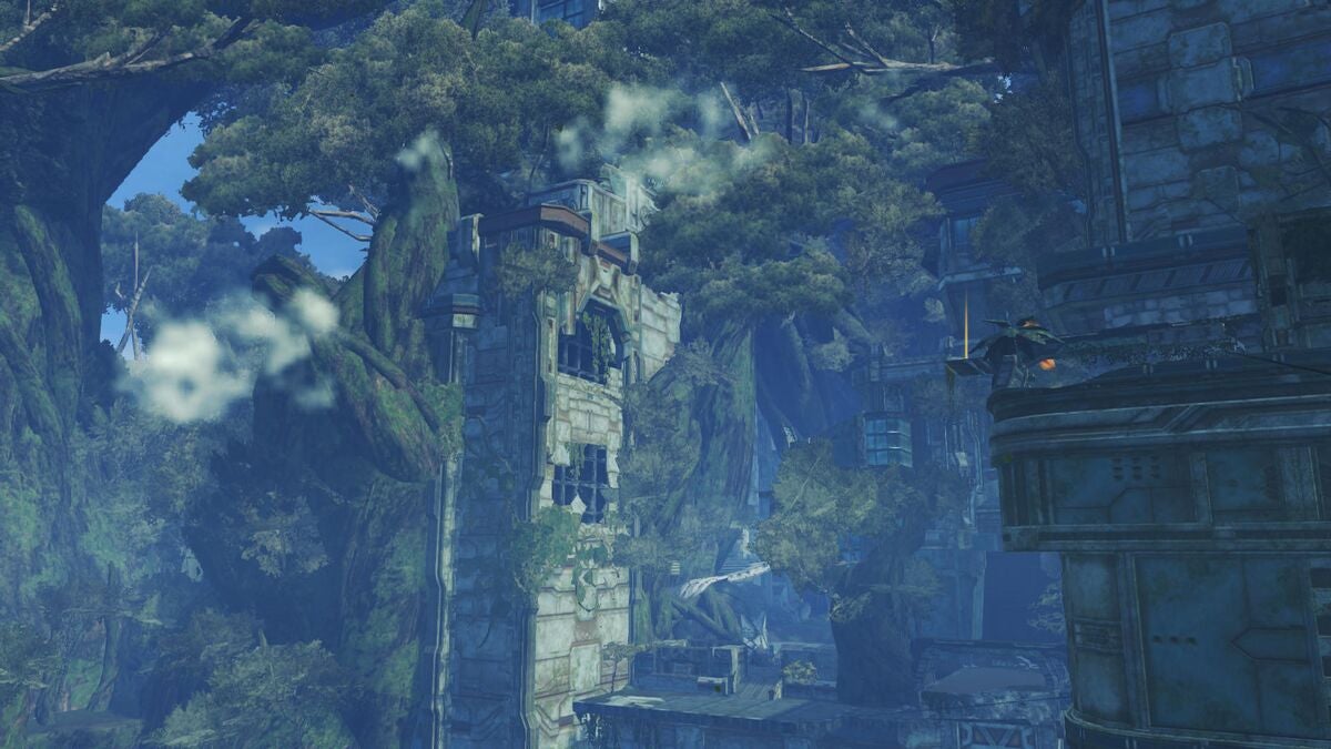 Maktha Wildwood, one of the more discernibly corroded regions of Aionios. (Screenshot: Monolith Soft / Nintendo)