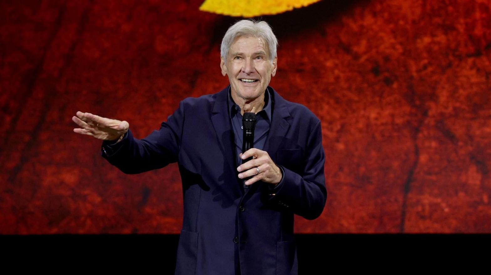 Harrison Ford on stage at the D23 Expo earlier this year. (Image: Walt Disney Company)