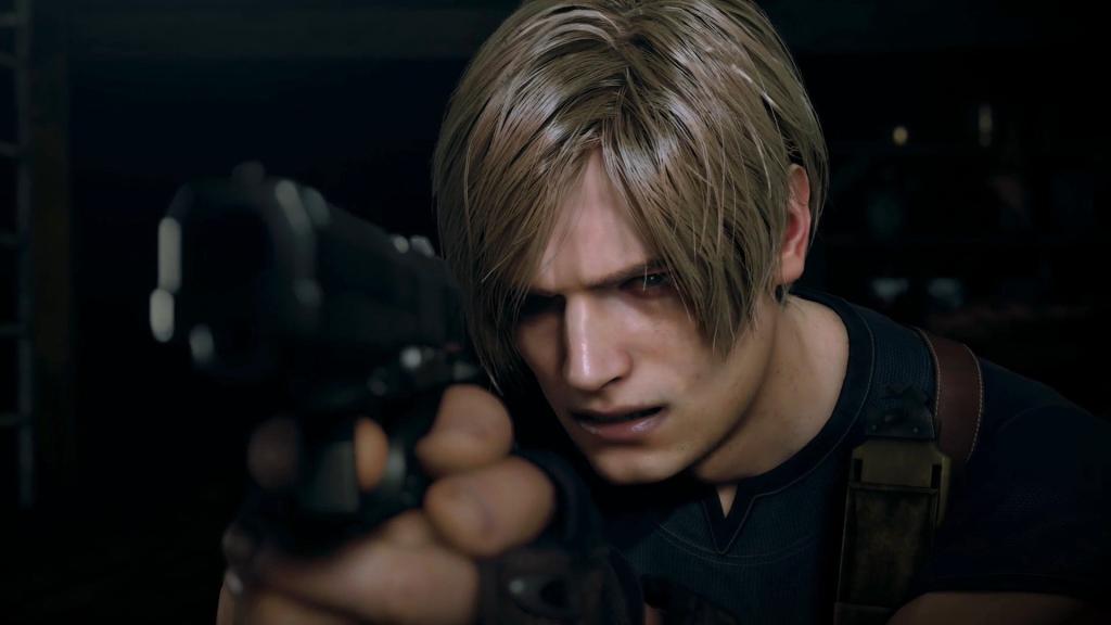 Leon from the new Resident Evil 4 remake trailer. (Screenshot: Capcom / Kotaku)