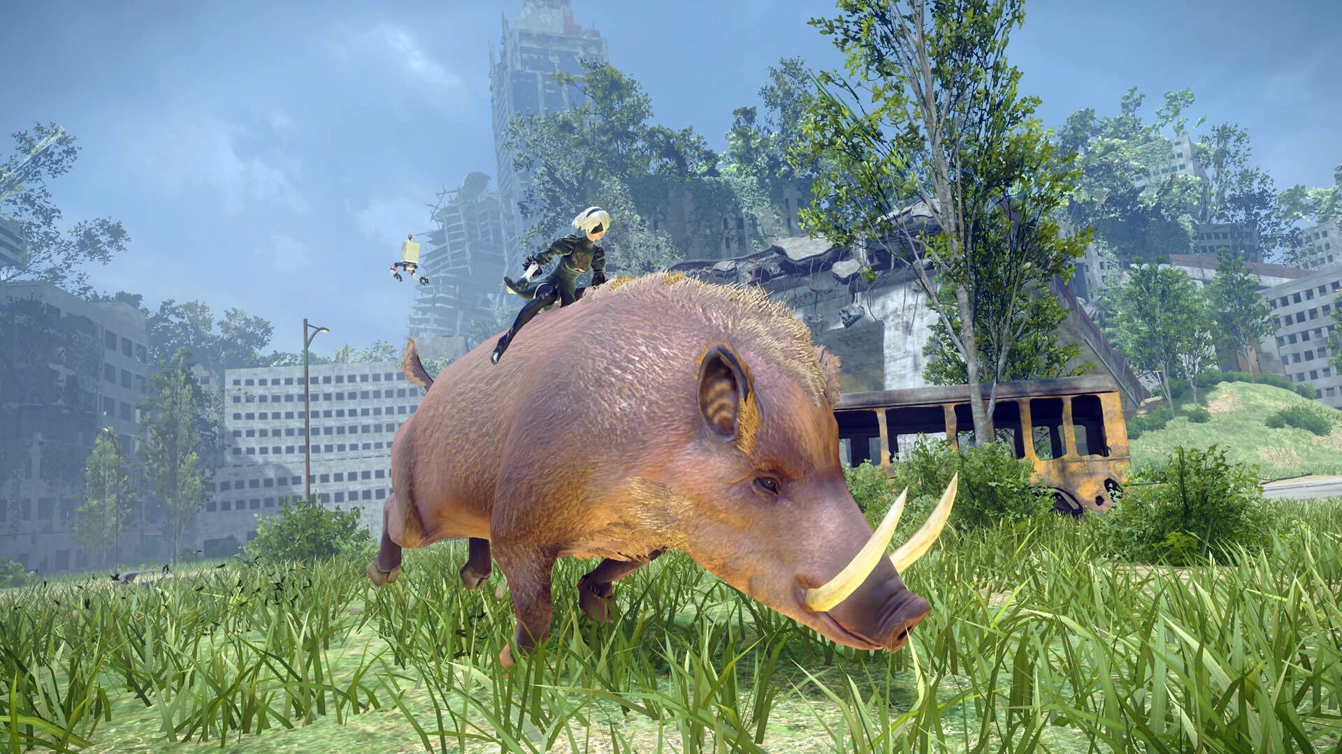 I love you, giant boar-sama~! (Image: PlatinumGames / Nintendo / Kotaku)