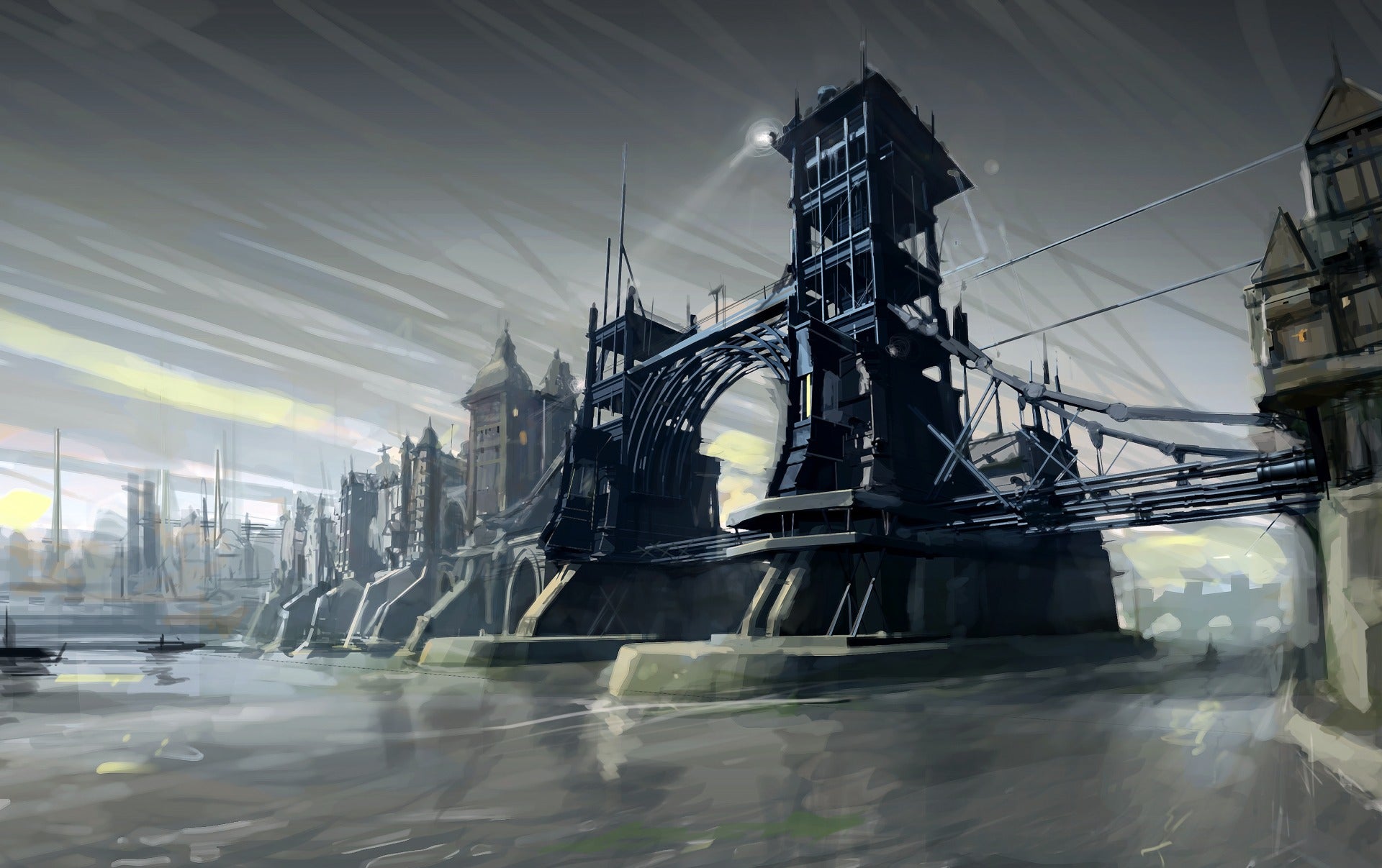 Despite the bridge, there's no escape. (Screenshot: Arkane Studios)