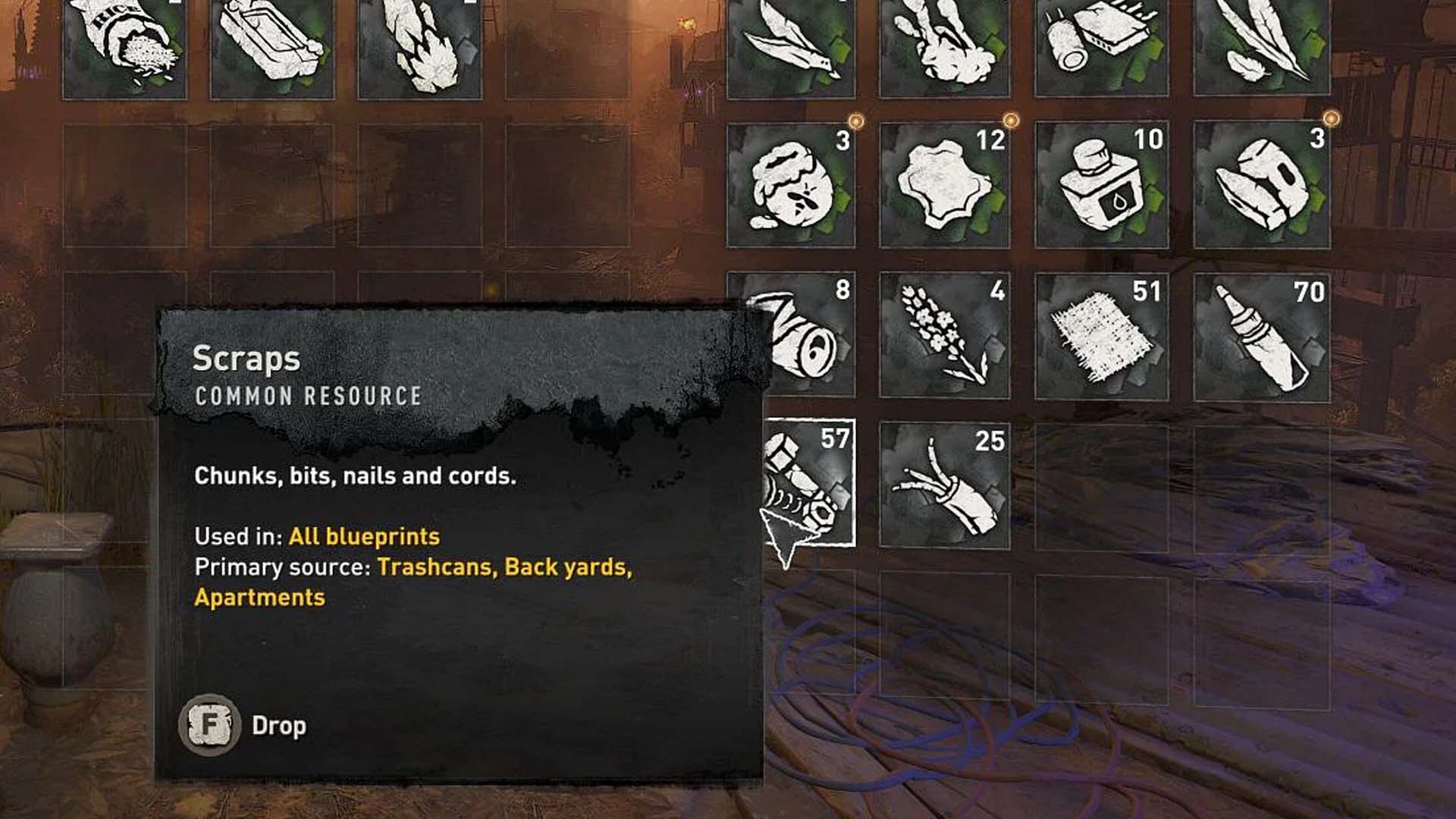 Crafting materials in Dying Light 2  (Screenshot: Techland / Kotaku)