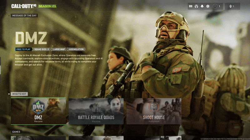 If you don't own Modern Warfare II, you must navigate to the Battle Royale submenu to join up with friends. (Gif: Activision / Kotaku)
