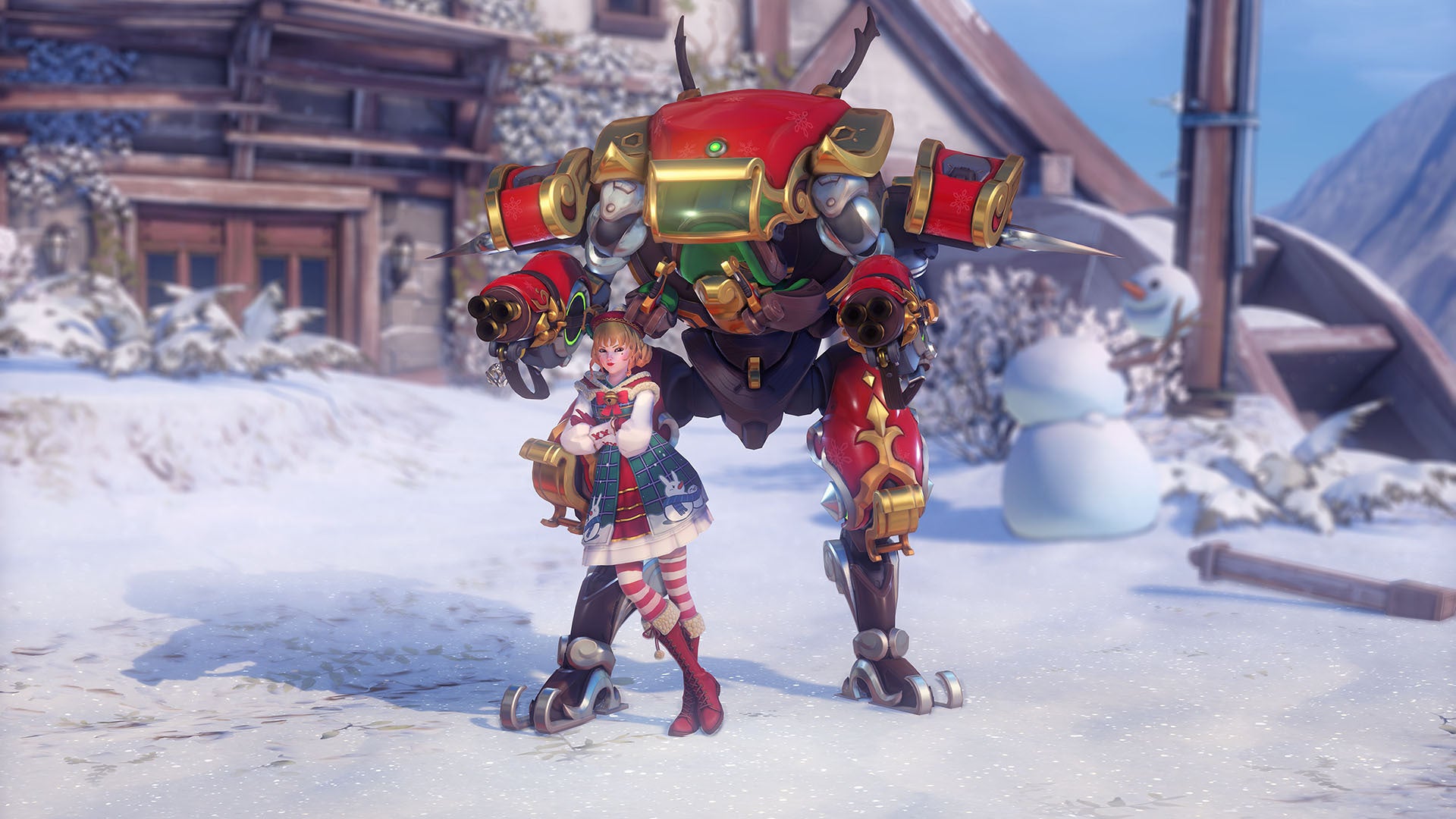 D.Va's holiday cosmetics will be available through Twitch drops. (Screenshot: Blizzard)