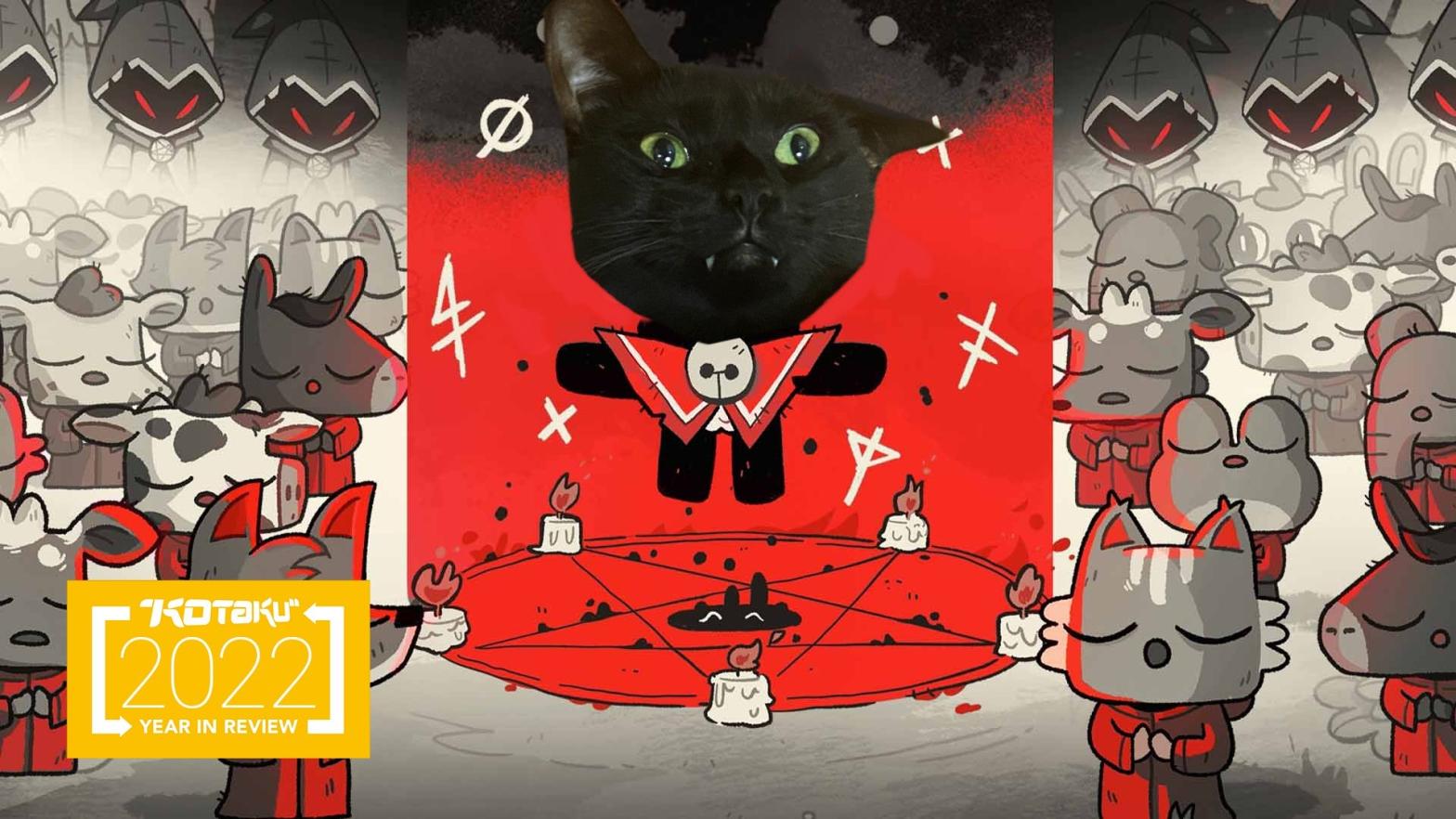 This is my cat. Imagine the game is called Cult of the Cat.  (Image: Massive Monster / Devolver Digital / Kotaku)
