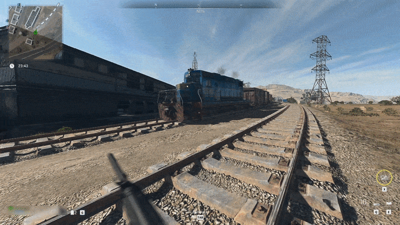 All ya gotta do is follow the damn train...and, ya know, not get shot. (Gif: Activision / Kotaku)