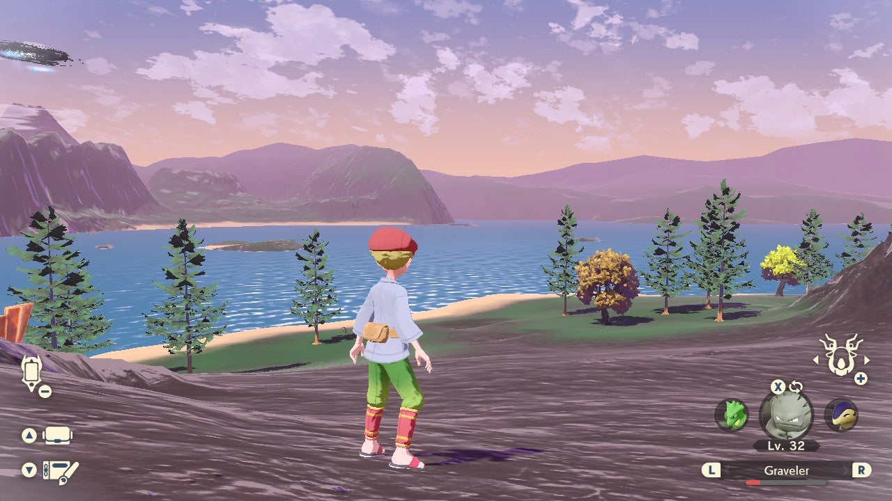 At times Arceus gives off the vibe of a Nintendo 64 game in HD.  (Screenshot: Nintendo / Kotaku)