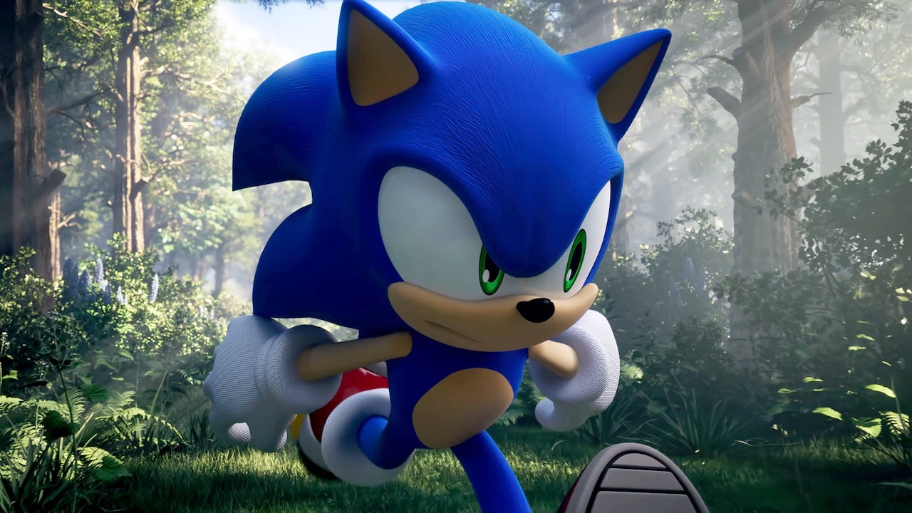Sonic the hedgehog looking determined in Sonic Frontiers