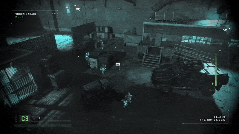 Modern Warfare II's stealth sequence, for comparison. (Gif: Activision / Kotaku)