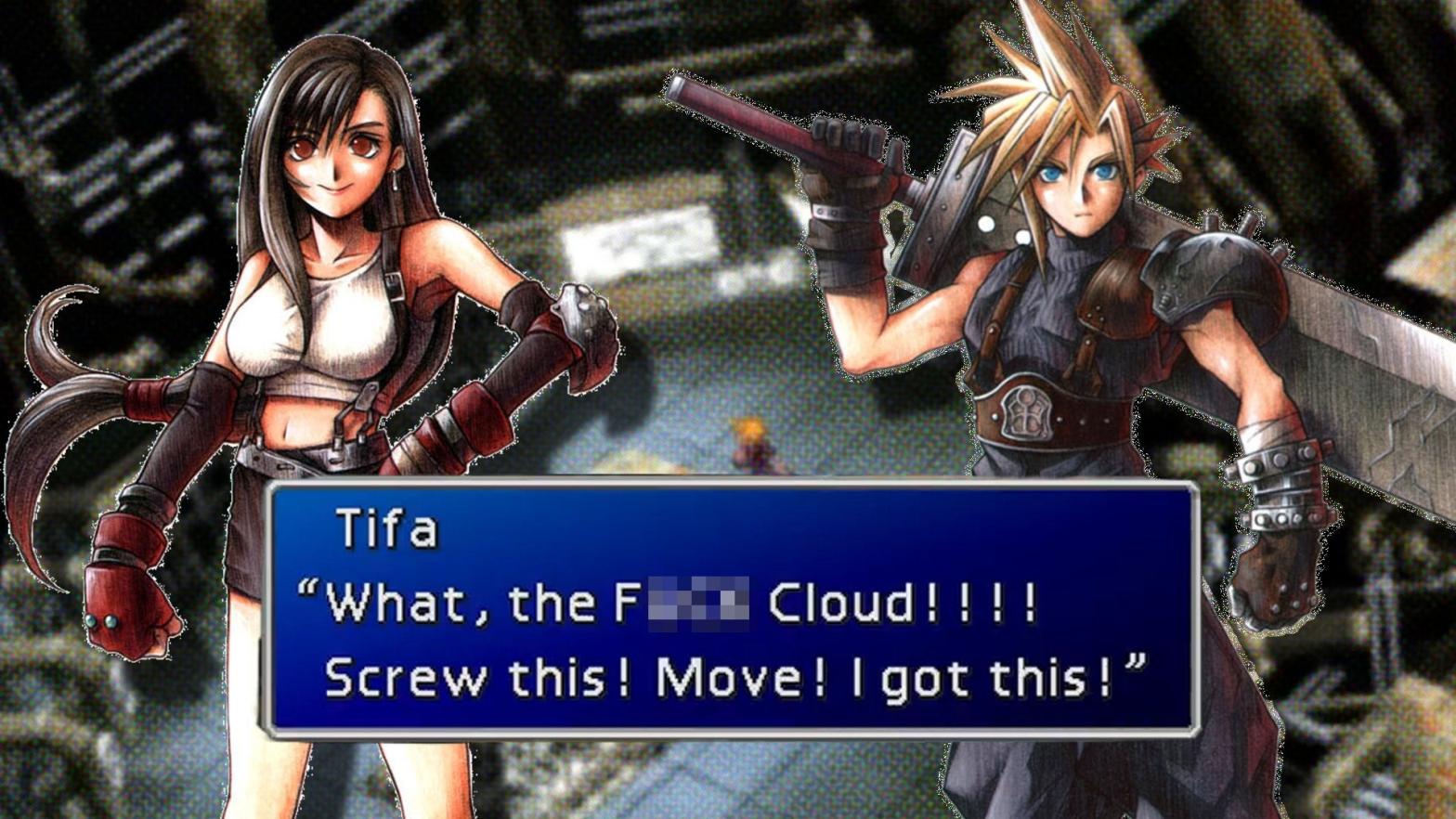 You tell him, Tifa. (Image: Square Enix / Tsunamods / PngWing / Kotaku)