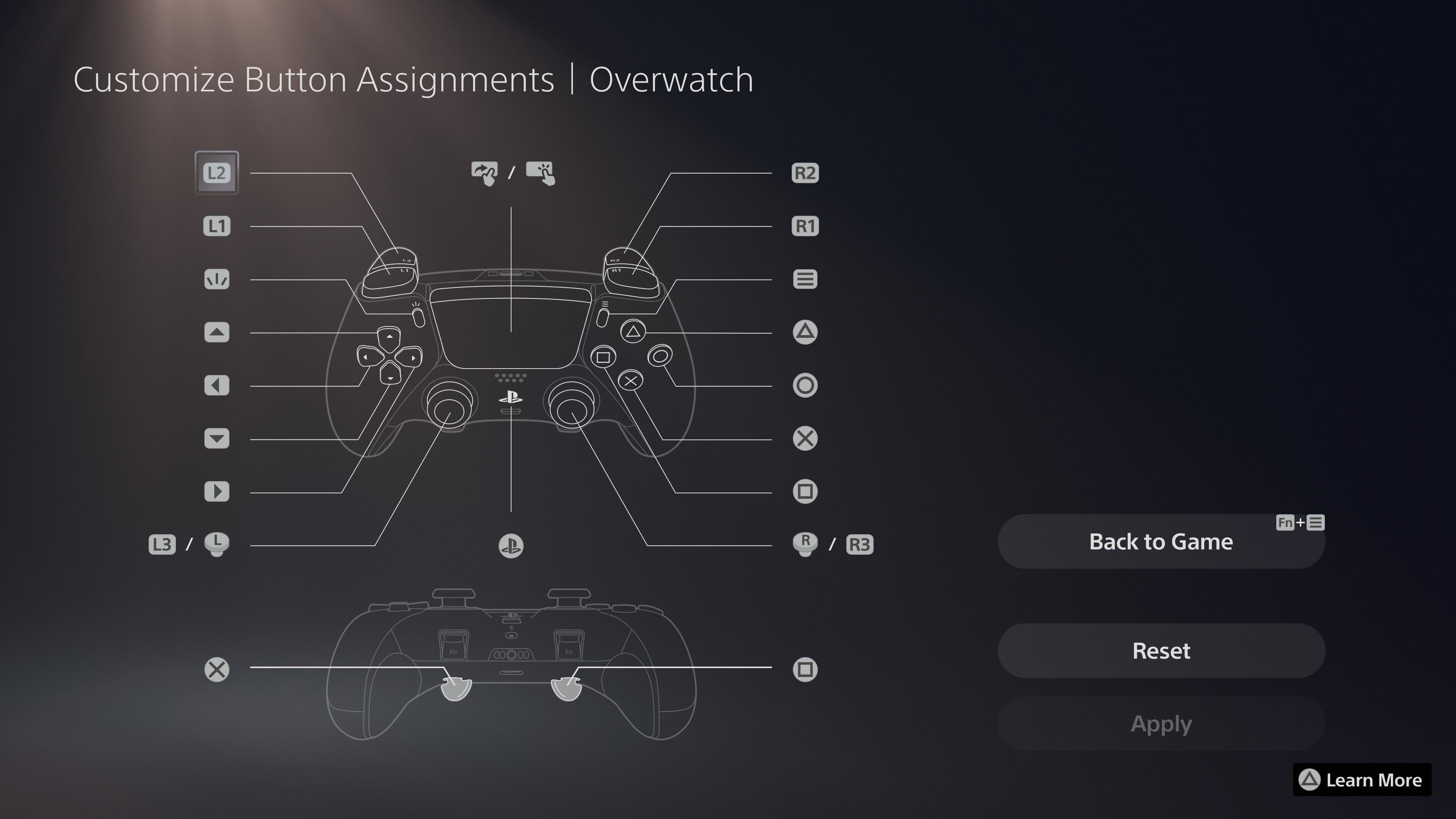 The DualSense Edge lets you move any button's input anywhere else on the controller. Want your L2 to act like a circle button? You can. (Screenshot: Sony / Kotaku)