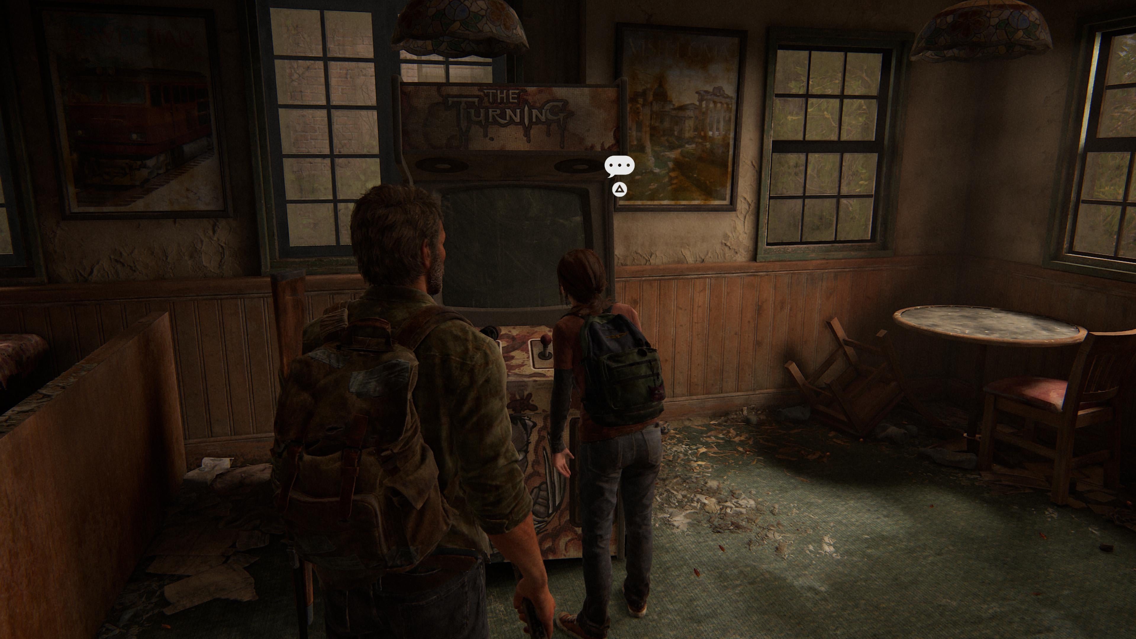An image from the game that gets mirrored in this week's episode of the show.  (Screenshot: Naughty Dog)