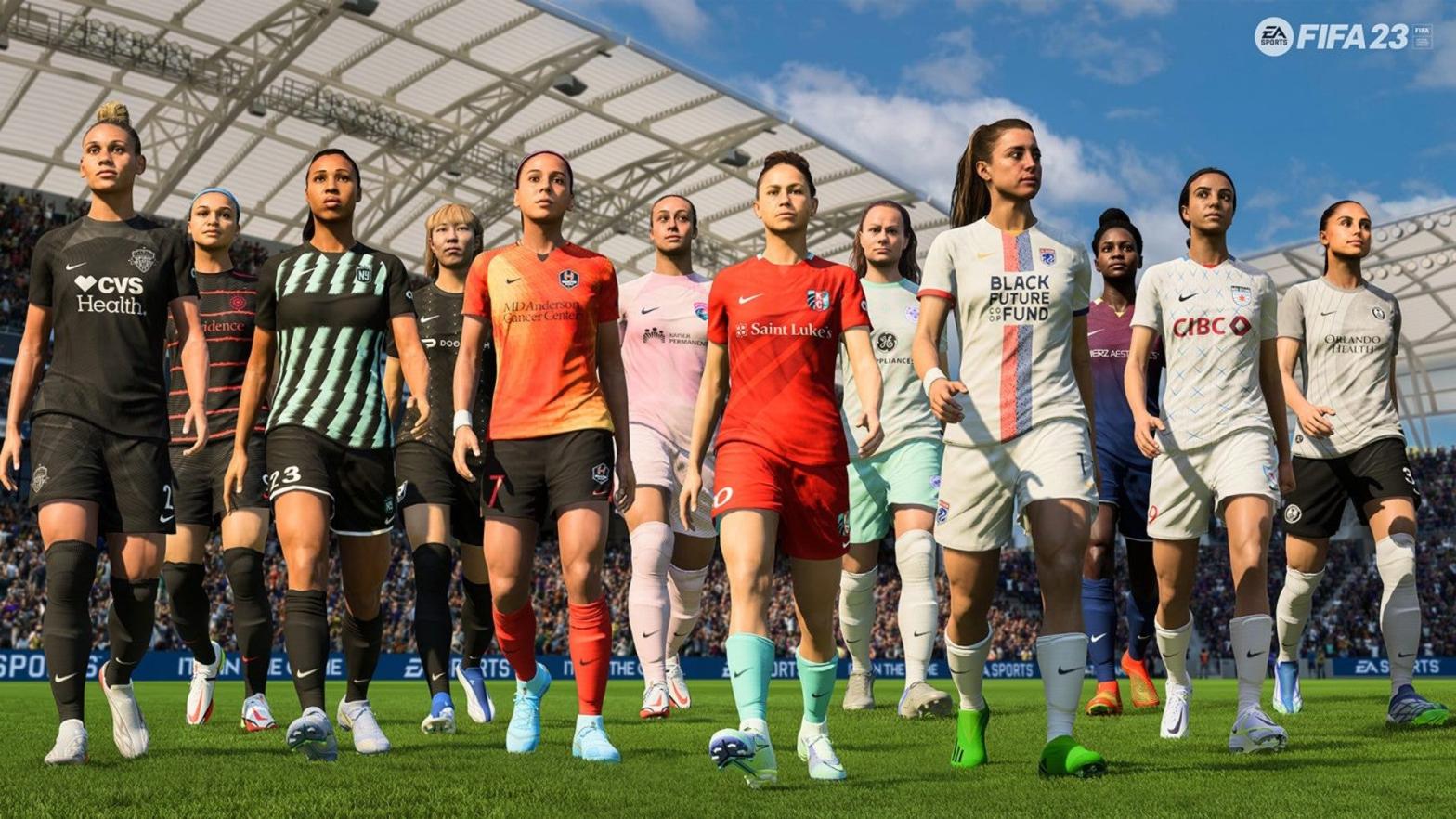 Happy Women's History Month, we can finally play in the NWSL in FIFA 23! (Image: EA)