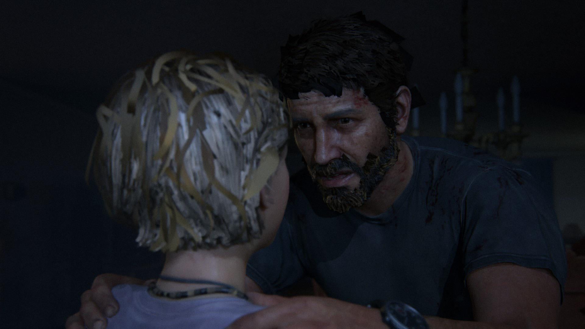 The world's fallin' apart, but just what the fuck did you do to your hair??  (Screenshot: Naughty Dog / Dremcis)