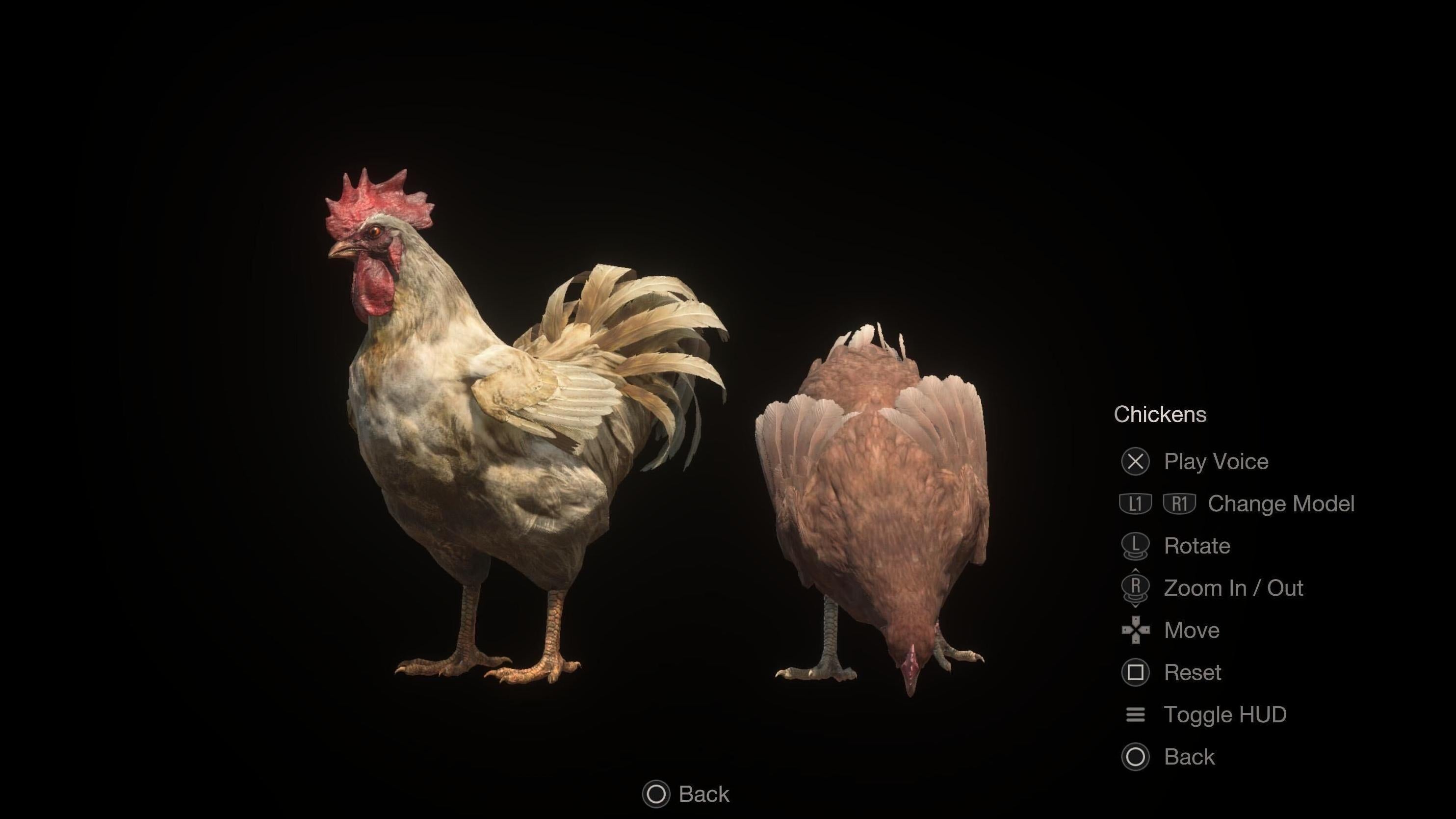 Both Leon and the First Babylonian Empire can agree — this chicken would make a great charm. (Screenshot: Capcom / Kotaku)