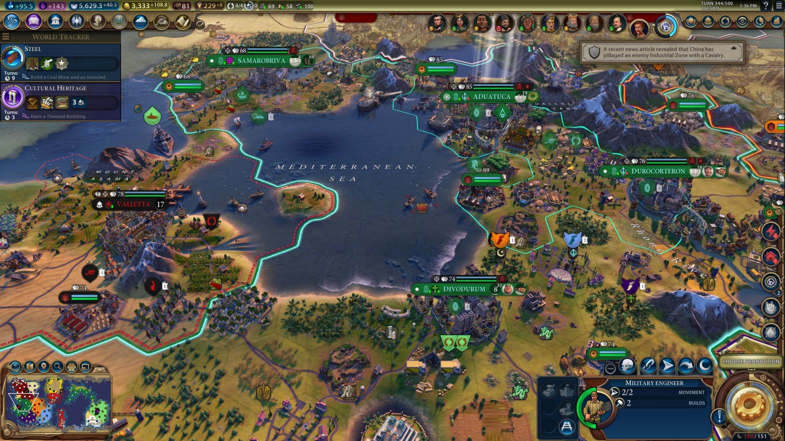 The maps look lovely in 2K's official screenshots, but once your Civ starts filling out they become a jumbled mess. This looks bad! It's too busy! (Screenshot: 2K | Kotaku)